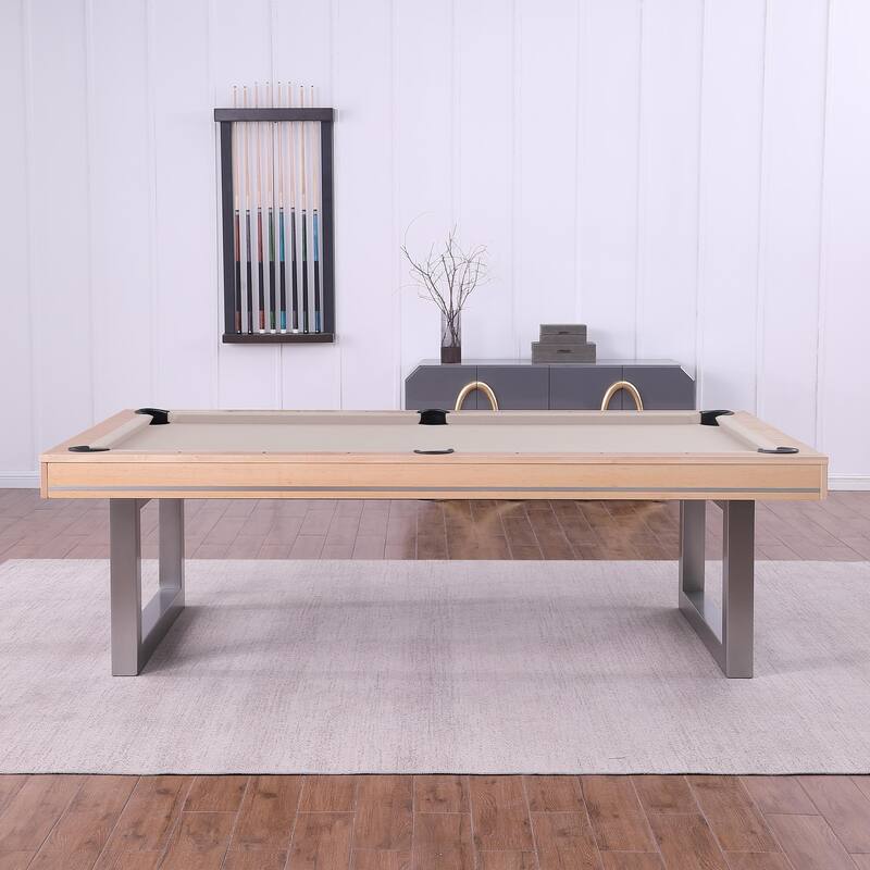 Maple Harmony 8ft Billiard Slate Pool Table with Dining Top - Yellow