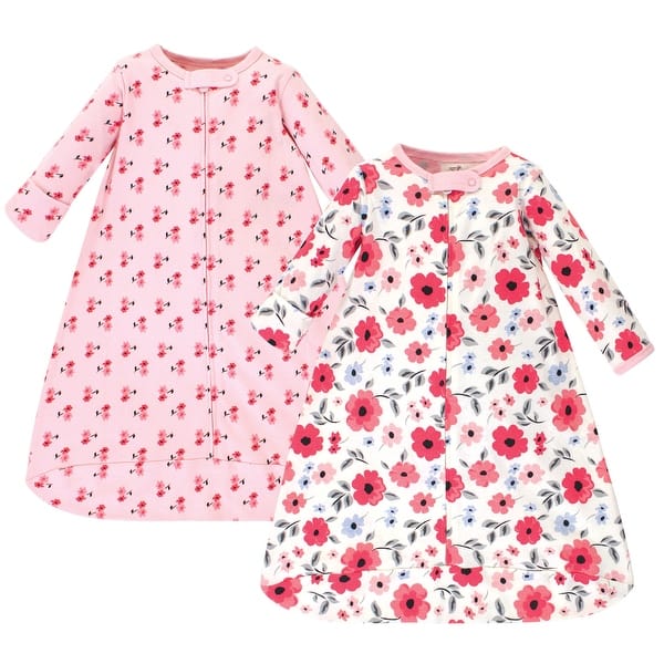 slide 1 of 1, Touched by Nature Baby Girl Organic Cotton Long-Sleeve Wearable Sleeping Bag, Sack, Blanket, Coral Garden 3-9 Months - Coral Garden