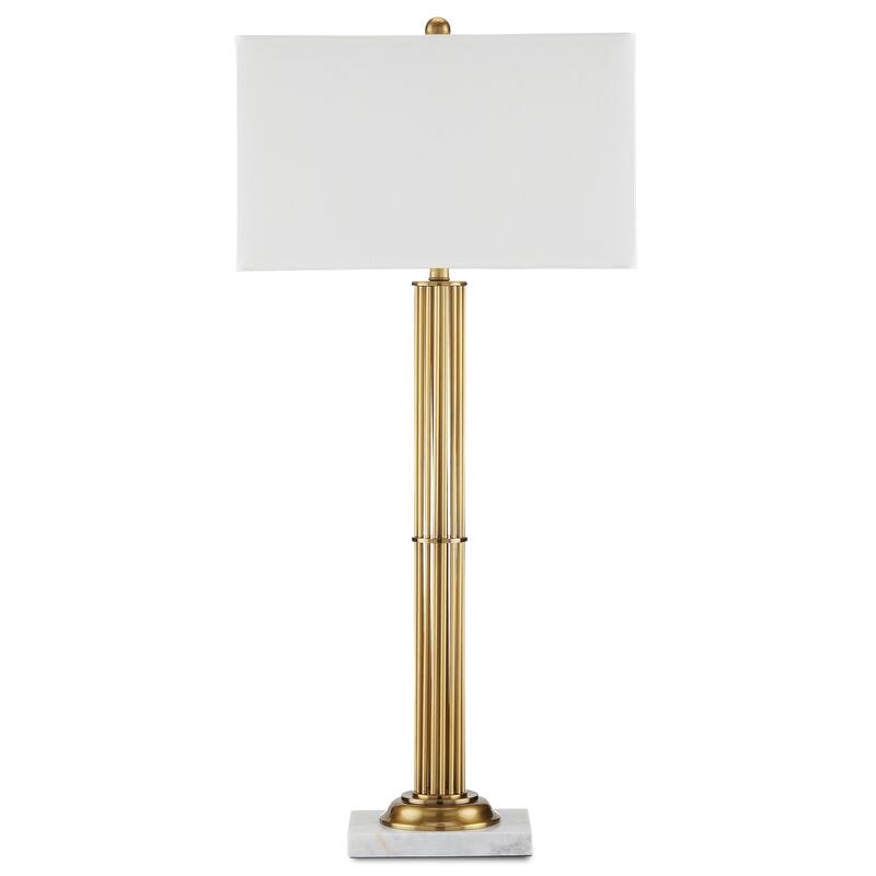Currey & Company Allegory Brass Table Lamp - 36.5"h x 17"w x 10.5"d