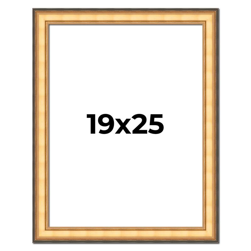 19x25 Frame Gold Plein Aire Solid Wood Picture Frame Width 2 Inches |