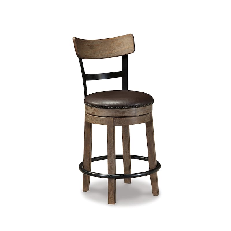 Signature Design by Ashley Sircar Light Brown Swivel Counter Height Bar Stool