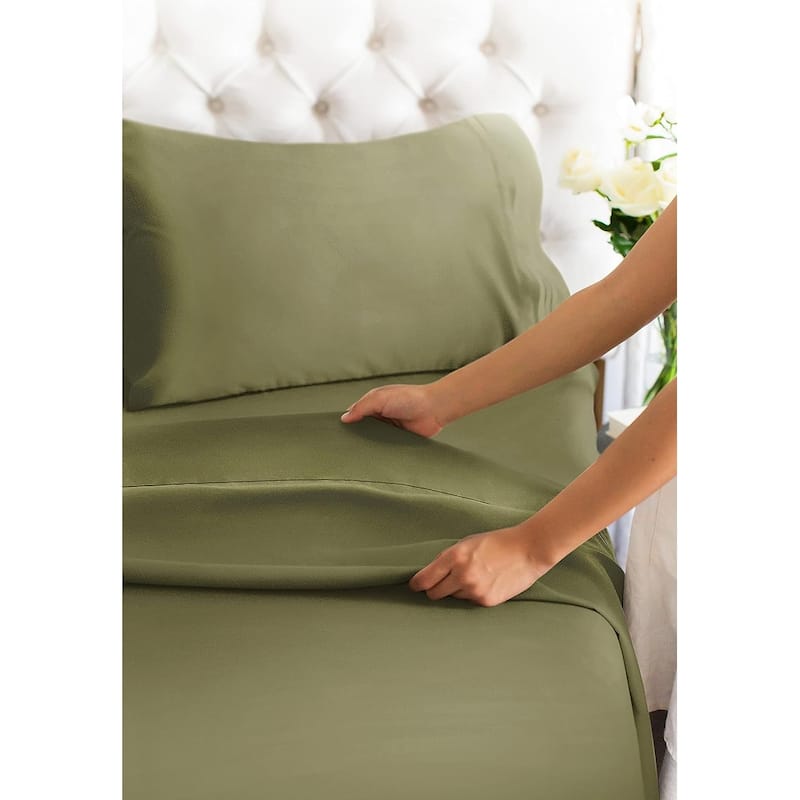CGK Linens Brushed Microfiber Soft Wrinkle free 4 Piece Bed Sheet Set