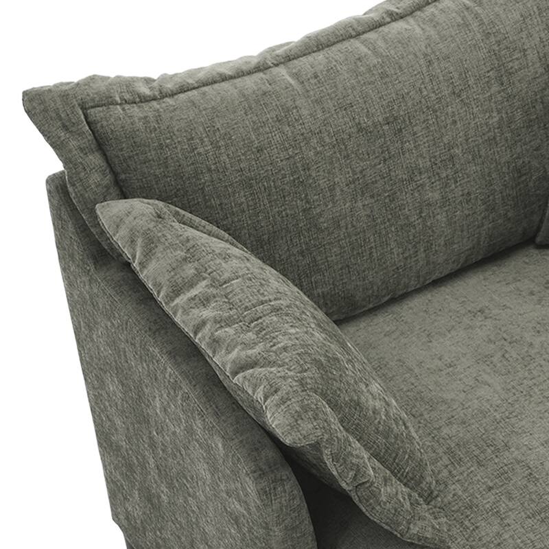 Comfy Cloud Oversized Chenille Modular Sectional Sofa Armchair Set