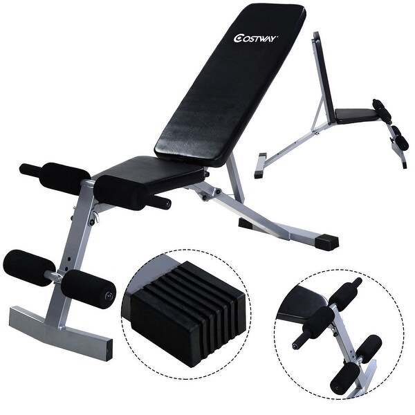 Shop Costway Adjustable Foldable Sit Up Ab Incline Abs Bench Flat