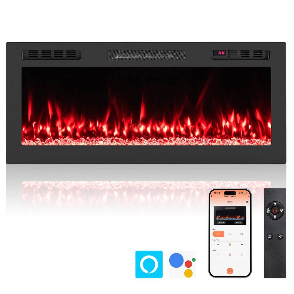 Costway 42" Smart WiFi Electric Fireplace Work with Alexa & Google - See Details