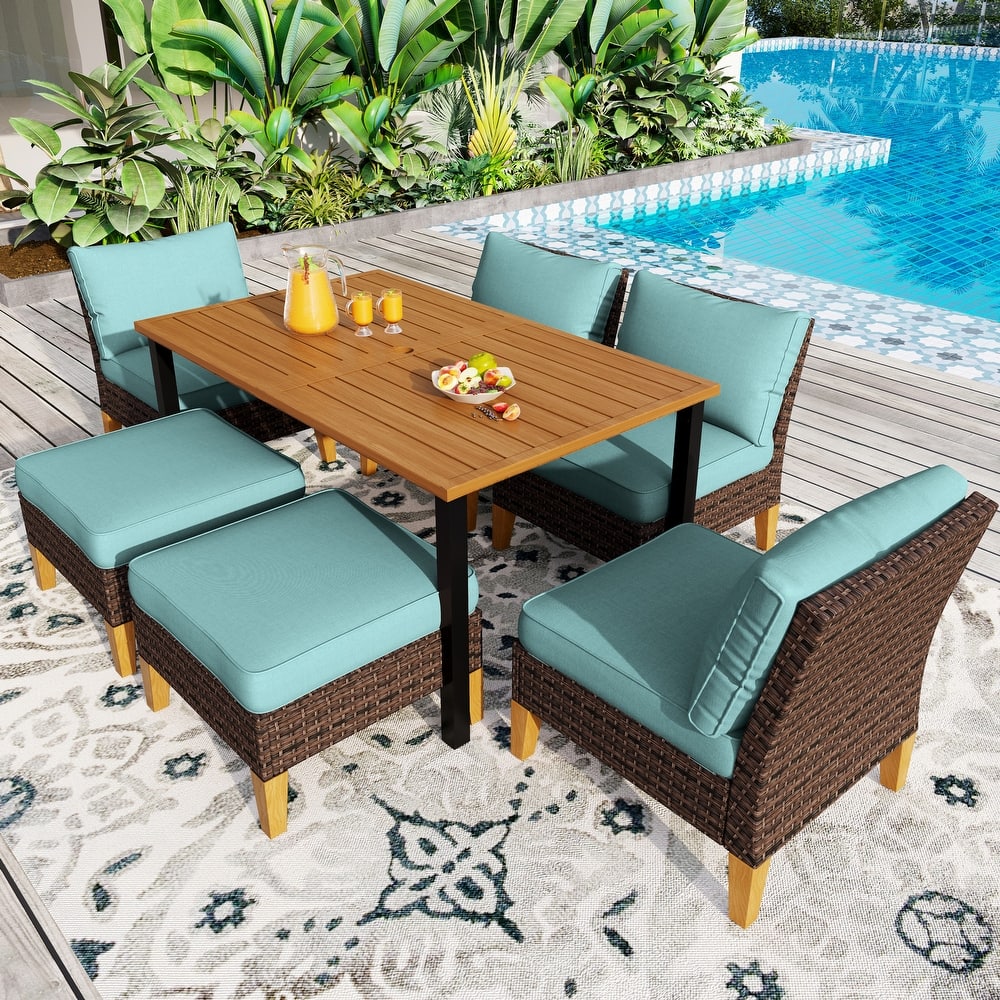 12-Seat Outdoor Wicker Half-Round Furniture Set, Half-Moon Sectional Sofa All Weather Curved Conversation Set