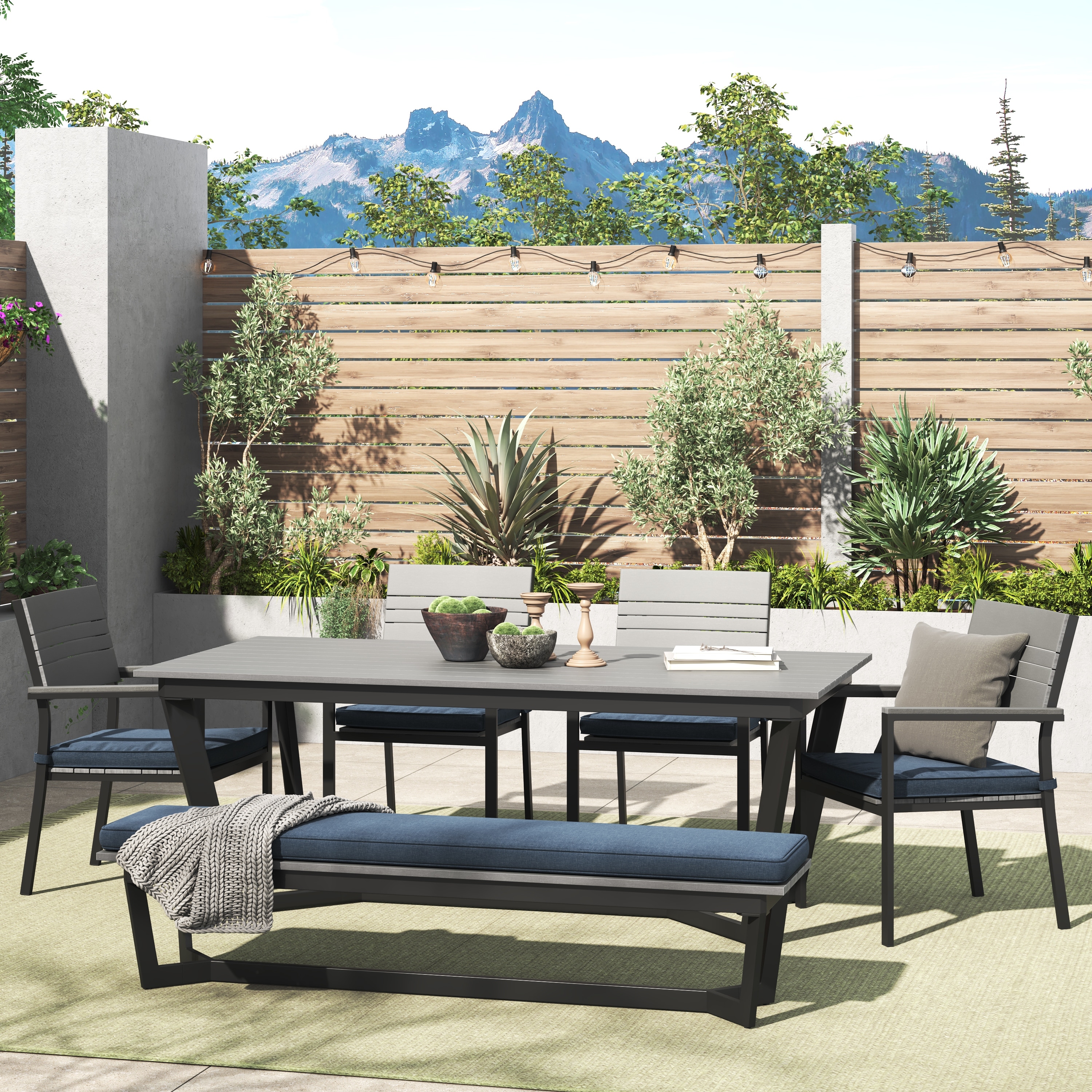 6 piece shop aluminum patio set