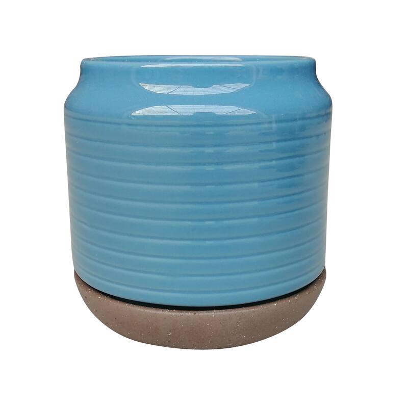 Southern Patio Oakland Blue Ceramic 5.9-inch Planter