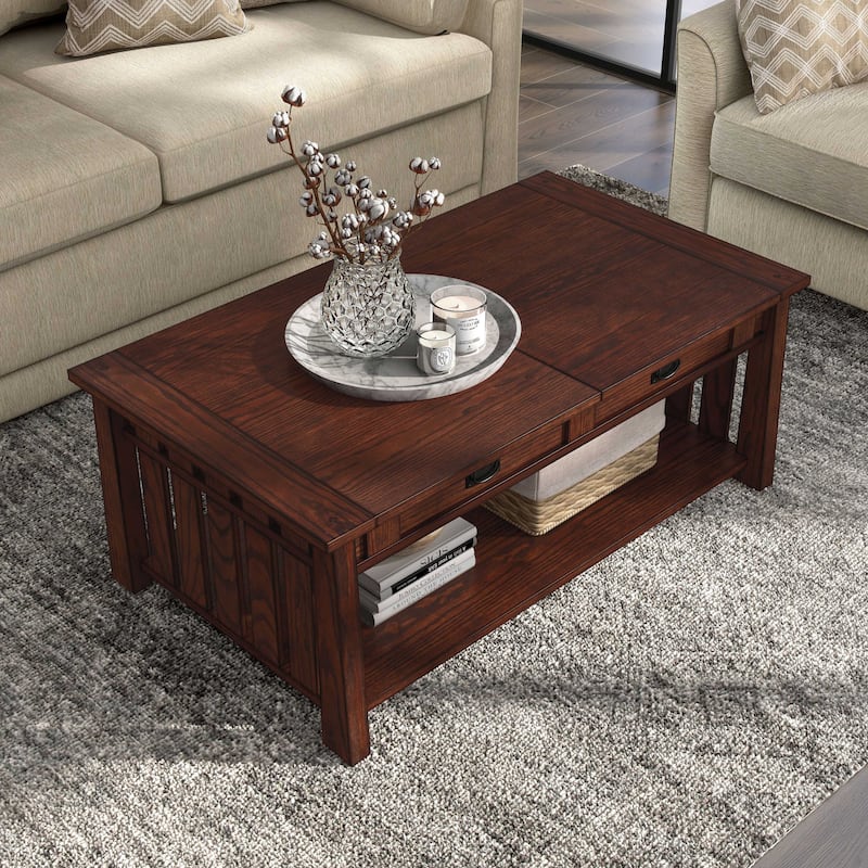 DH BASIC Mission 46-inch Wood Lift Top Coffee Table