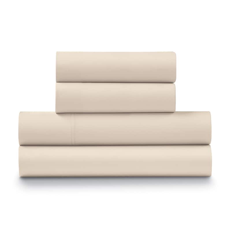 100% Cotton Percale Cool and Crisp Deep Pocket Sheet Set - Sand - California King