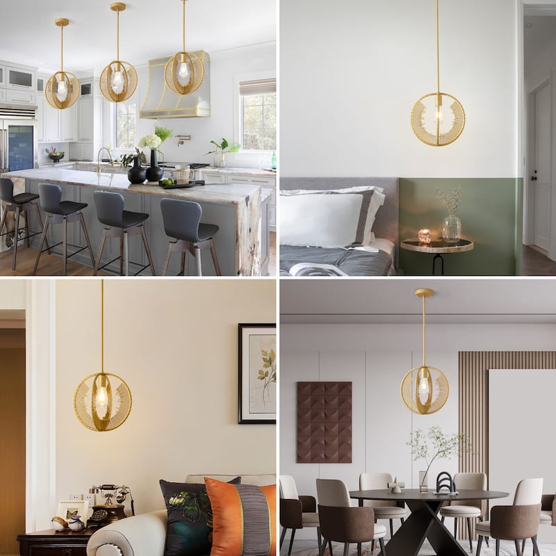 1 - Light Unique/Statement Pendant - Brushed Brass