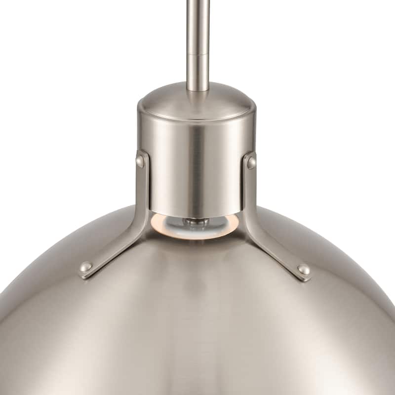 Elk Home Zayne Brushed Nickel With Metal Dome Shade 1 Light Pendant