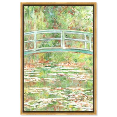Art Remedy The Garden Framed Impressionism 1 Piece Canvas Wall Art /Monet And Van Gogh Inspired Art