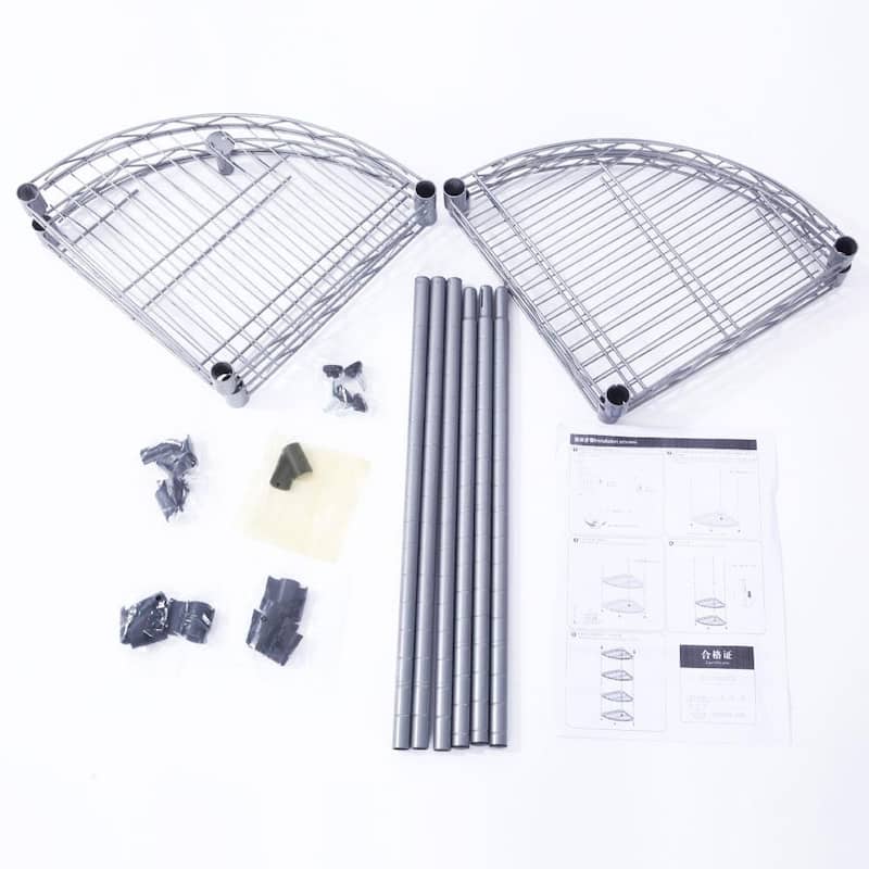 4-Tier Metal Storage Rack Silver