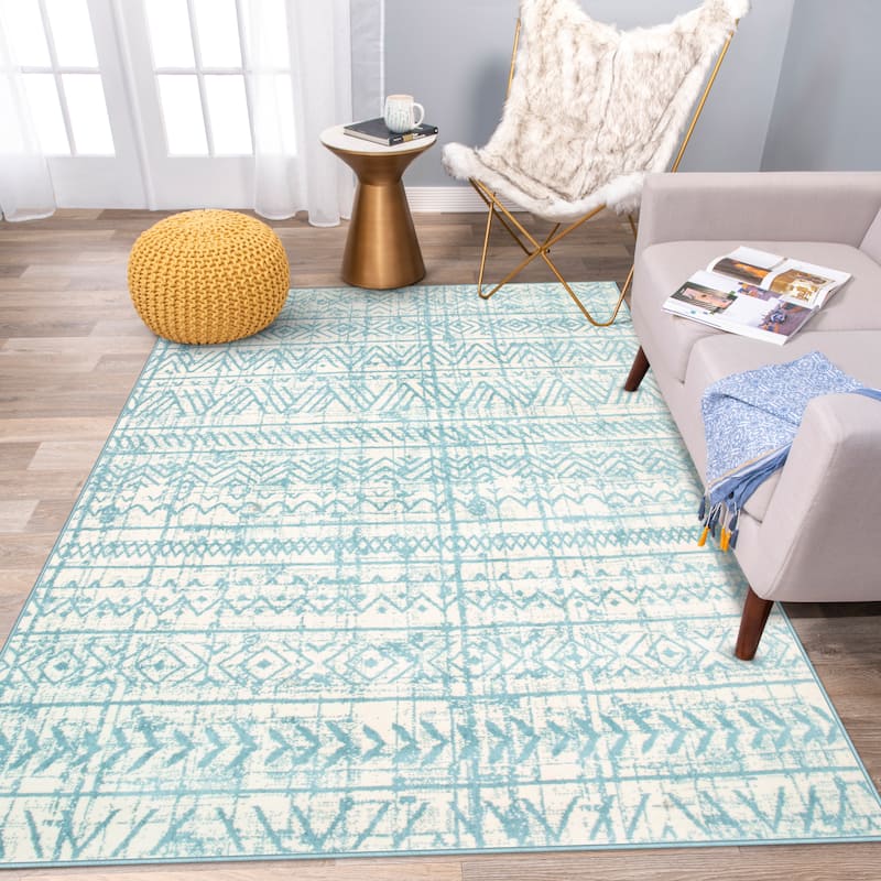 The Curated Nomad Midtown Geometric Distressed Bohemian Rug