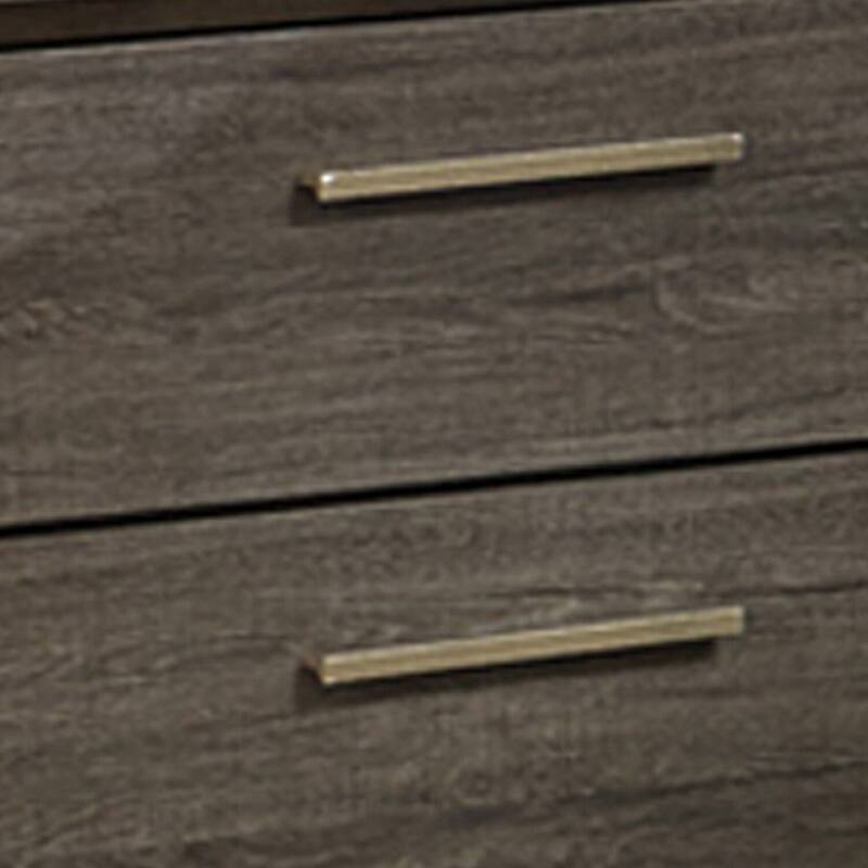 Gray/Brown 2 Drawer 23.25 in. W Nightstand with Sturdy Hardware and Ample Storage