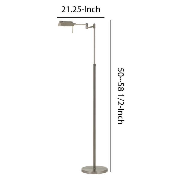 10W LED Adjustable Metal Floor Lamp with Swing Arm, Chrome - Overstock - 31684786