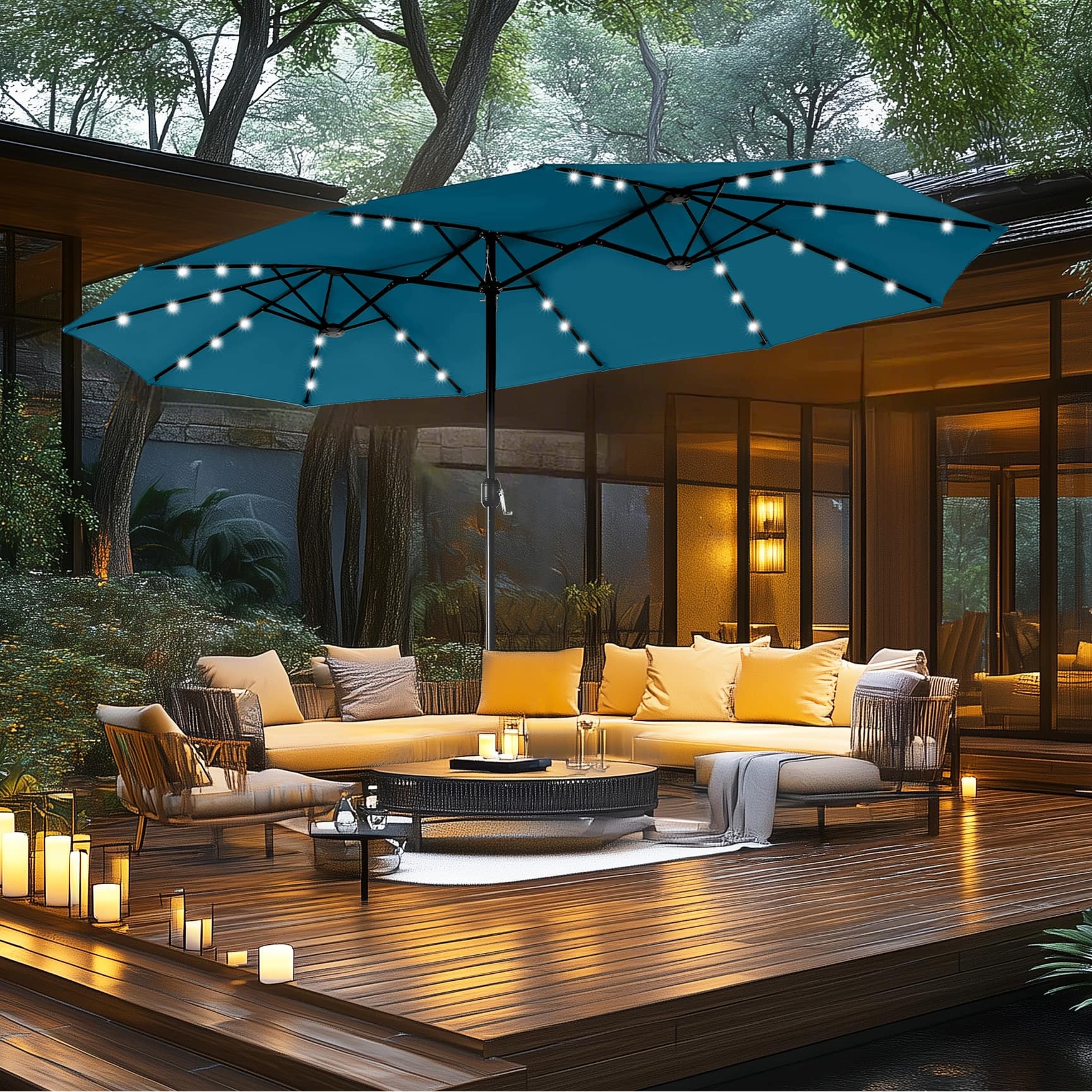 lighted patio table umbrella AreShark 9FT with Solar Lights, 32 Pool Umbrella w/Tilt and Crank, Outdoor Market Solar Umbrellas for Garden, Deck, Backyard, Pool and Beach, Beige : Patio, Lawn & Enjoy effortless opening and closing with the user 9 ft Solar Patio Umbrella