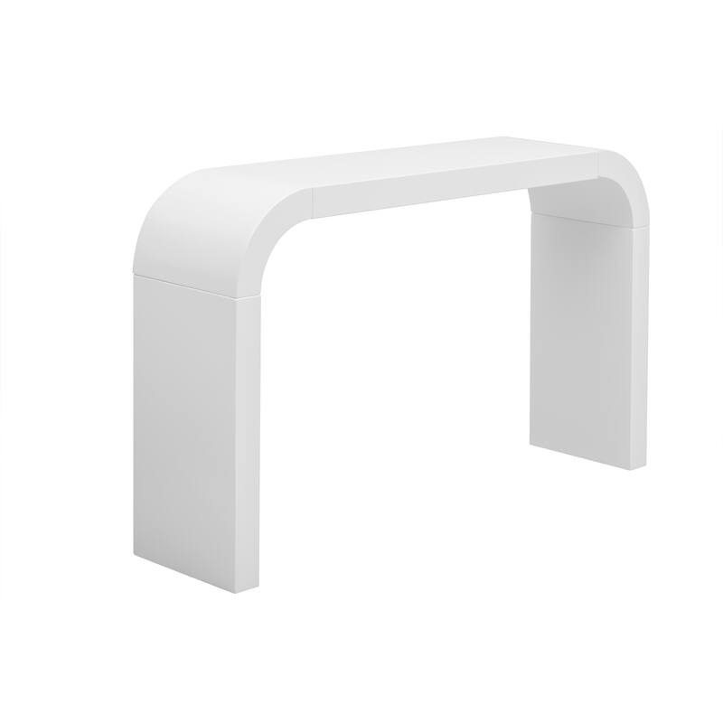 Minimalist Console Table Side Table for Living Room Bedroom, White Accent Table Hallway Table with Sled Legs