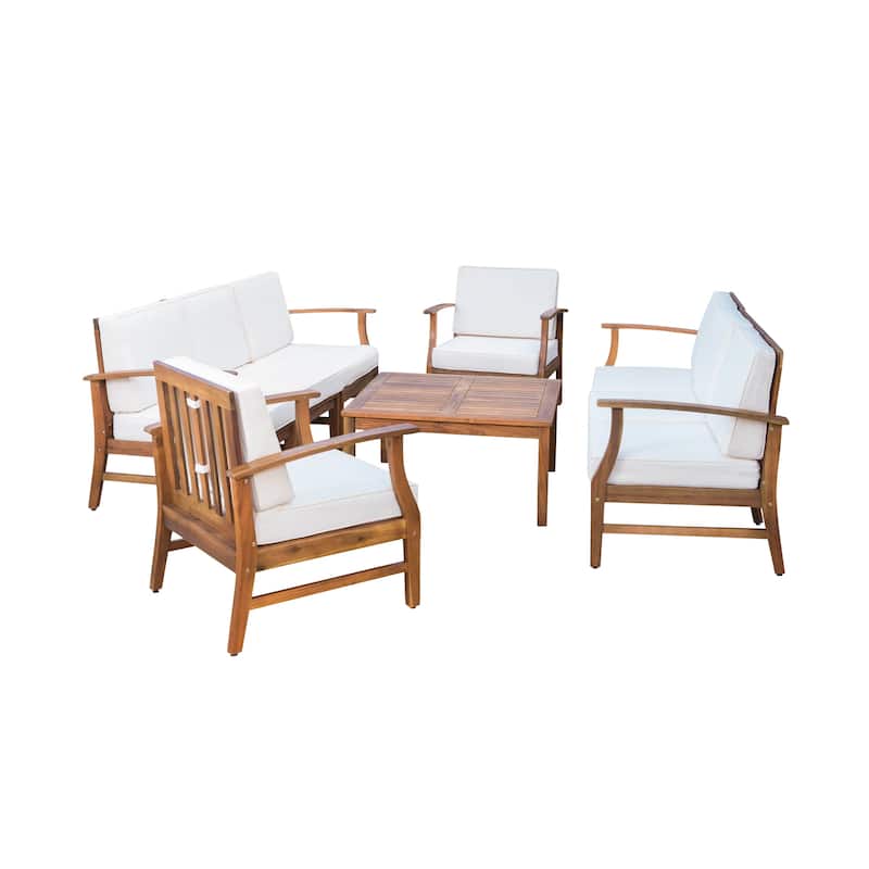 Perla Outdoor Acacia Wood 9-piece Sofa Set by Christopher Knight Home