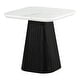 preview thumbnail 8 of 7, Furniture of America Tonix Modern White and Black Square Faux Marble Top End Table