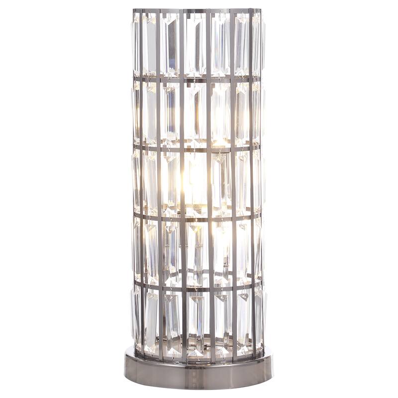 Wanda 20-Inch Crystal Shade Bedside Table Lamp - Black