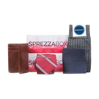 SprezzaBox Mens Vip Neck Tie Set, Multicoloured, One Size - One Size