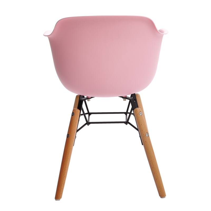 HomeRoots Set Of Four Pink And Brown Heavy Duty Plastic And Wood Juvenile Side Chairs - 16.00 in. x 23.00 in. x 15.00 in.
