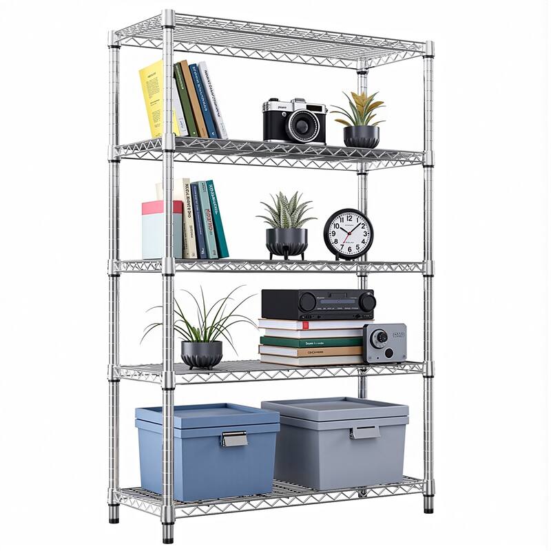 Steel Storage Shelving 5-Tier Utility Shelving Unit Steel Organizer Wire Rack for Home,Kitchen,Office,Garage, 1750 LBS Capacity