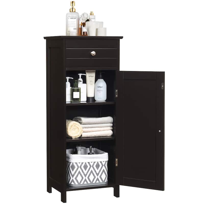 Costway Bathroom Floor Cabinet Storage Organizer Free-Standing with