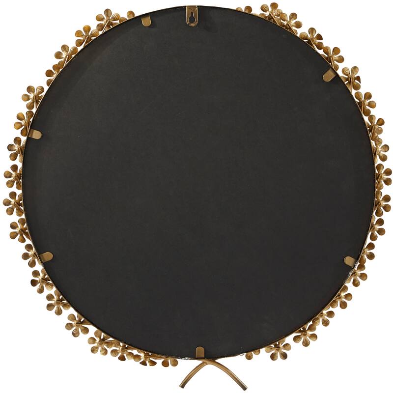 CosmoLiving by Cosmopolitan Gold Metal 3D Floral and Leaf Wall Mirror