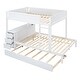 preview thumbnail 9 of 18, Modren Full-Over-Full Bunk Bed With Twin size Trundle,Storage And Desk,Sturdy Frame,s