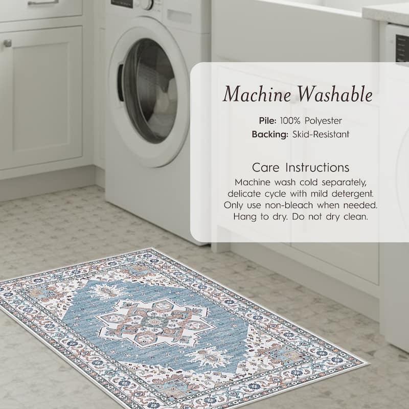 Laura Ashley Imagine Printed Chenille Washable Non-Slip Rugs
