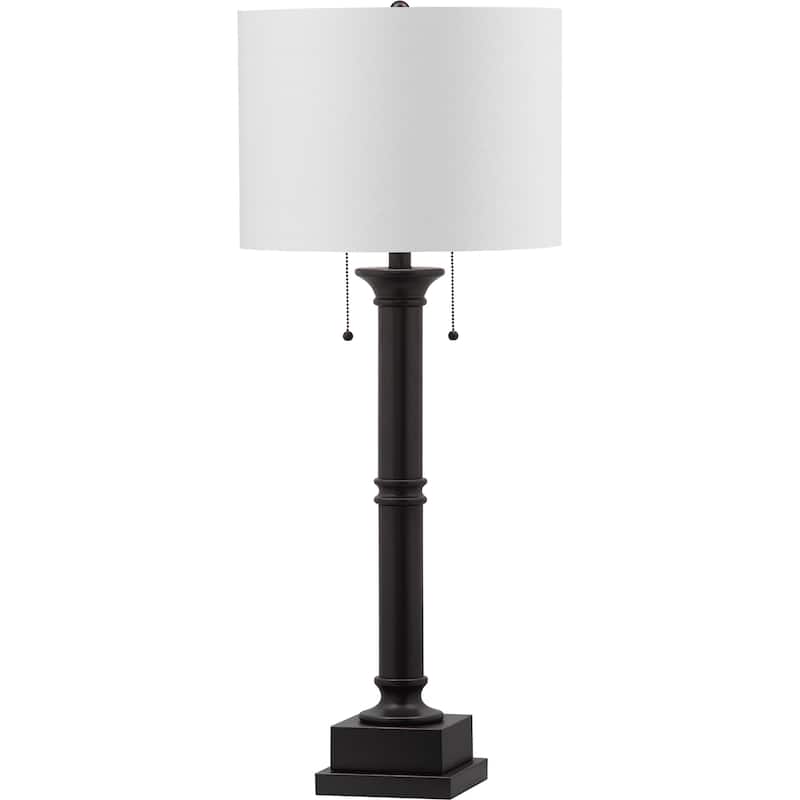 SAFAVIEH Lighting Tanisha 35-inch Column Dark Grey Table Lamp (Set of 2) - 14Wx14Dx36H