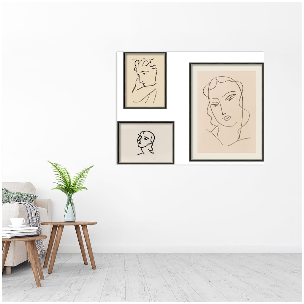 Kate and Laurel Henri Matisse Portrait 3 Piece Framed Wall Art Print Set by Nostalgia Prints