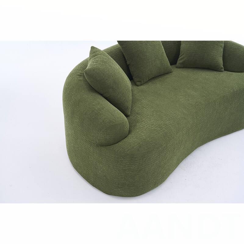 Chenille Fabric Loveseat Sofa