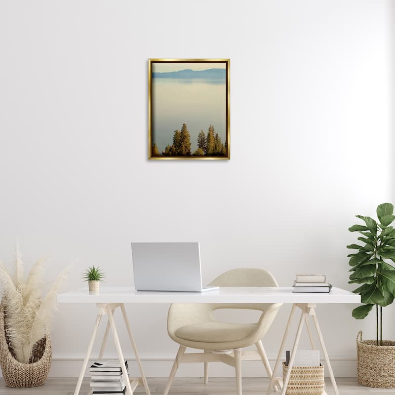 Stupell Pure Bliss Lake View Framed Floater Canvas Wall Art Design By Gemma Bardot