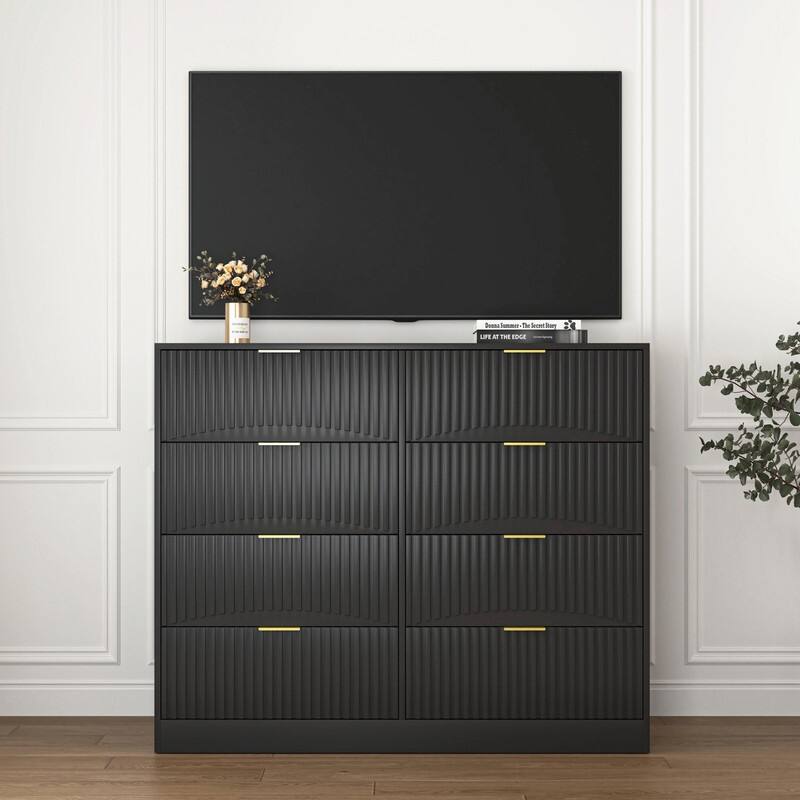 47.2" Modern 8-Drawer Wooden Dresser for Bedroom