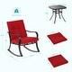 preview thumbnail 20 of 56, Bonosuki 3-piece Rocking Chair Patio Bistro Set with Glass Table