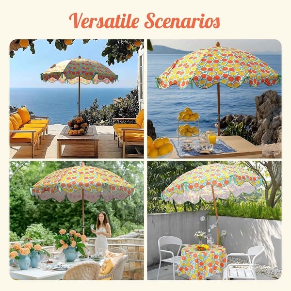 cute patio umbrellas Premium Pagoda Patio Umbrella -Sage Strip 200cm PG-03