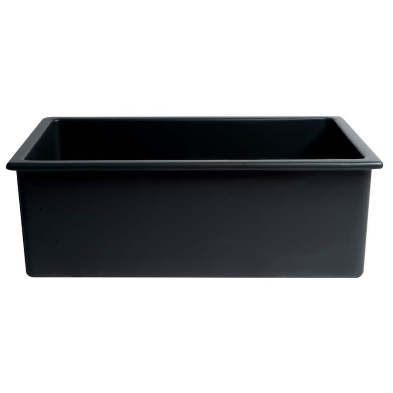 Black Matte 30" x 18" Fireclay Undermount / Drop In Fireclay Kitchen Sink