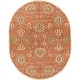 preview thumbnail 78 of 122, Patchway Handmade Classic Floral Wool Area Rug 6' x 9' Oval - Orange - Oval