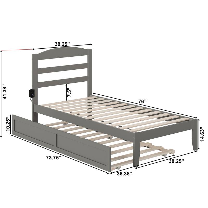 Warren Solid Wood Platform Bed with Twin Trundle