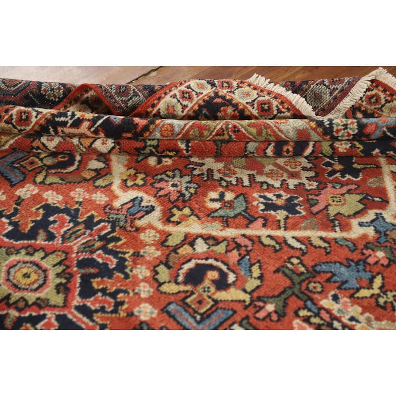 Hand Knotted Oriental 100% Wool Carpet Traditional Floral Oranges & Rust Mahal Area Rug - 10' 6'' X 7' 0''