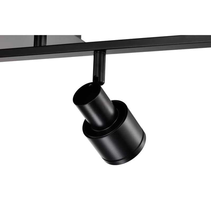 3 ft. 4-Light Matte Black Gimbal Head Track Lighting, Bulbs Included