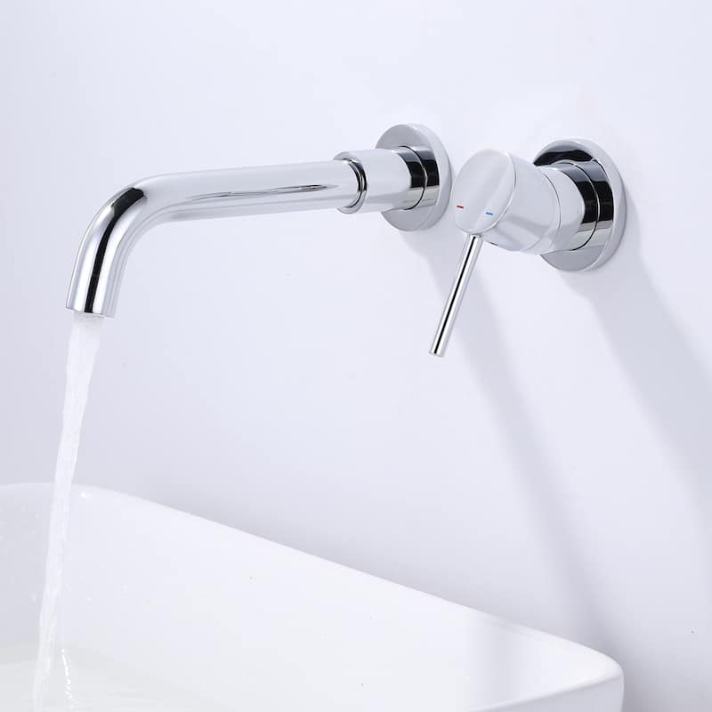 WOWOW Wall Mount Single Handle Bathroom Faucet