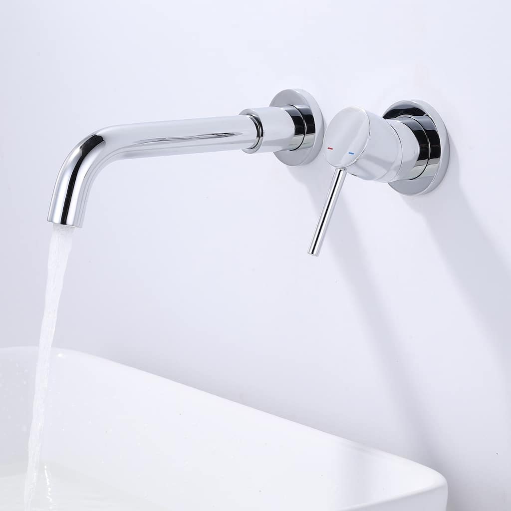 WOWOW Wall Mount Single Handle Bathroom Faucet