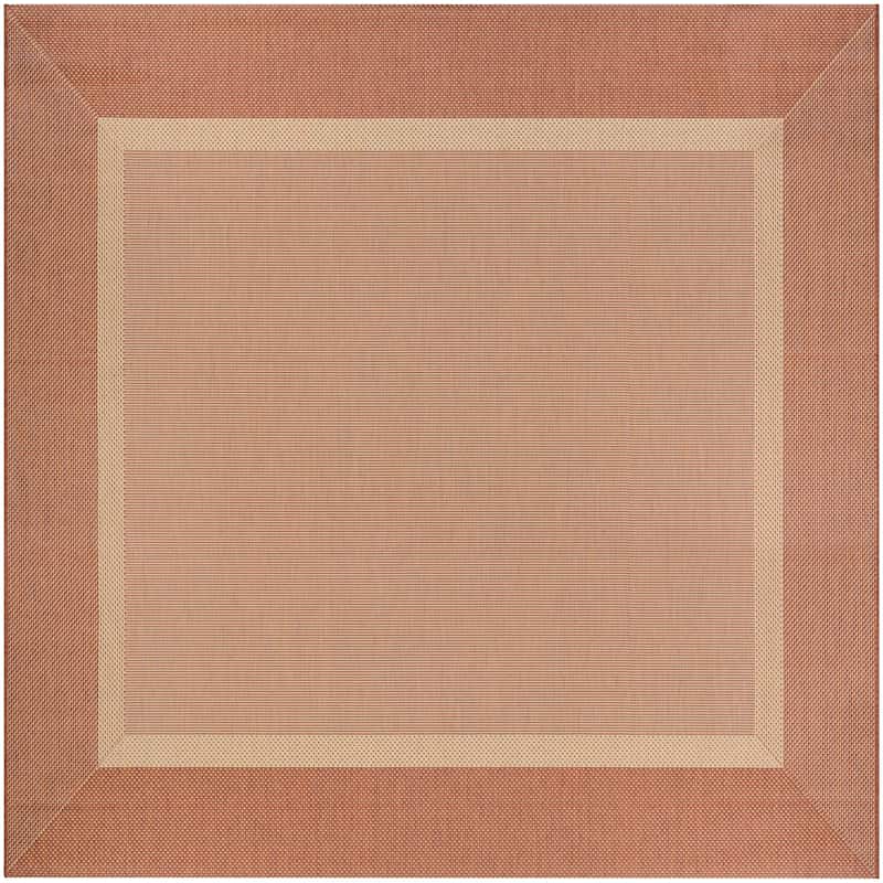 Dream Decor Rugs Pergola Channel Indoor Outdoor Area Rug - 7'6" Square - Terracotta