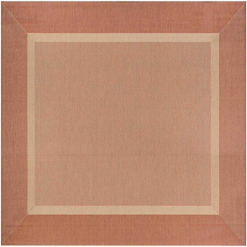 Pergola Channel Indoor/ Outdoor Area Rug - 7'6" Square - Terracotta