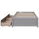 preview thumbnail 4 of 15, Twin Bed with 2 Drawers Solid Wood No Box Spring Needed Grey Platform Bed